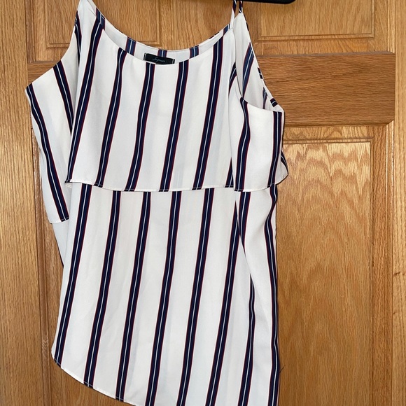 Cute red, white, navy blue blouse - Picture 2 of 3